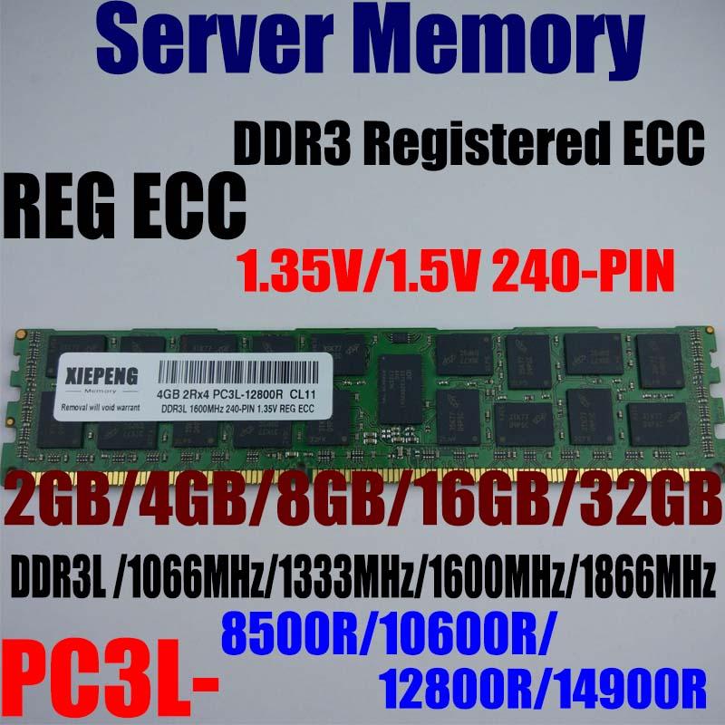 Server Memory DDR3 16GB 1866MHz PC3-14900R 32GB DDR3L 1600 12800R 8G 1333MHz 10600R 8500R 1066MHz Registered ECC RAM
Server Memory DDR3 16GB 1866MHz PC3-14900R 32GB DDR3L 1600 12800R 8G 1333MHz 10600R 8500R 1066MHz Registered ECC RAM