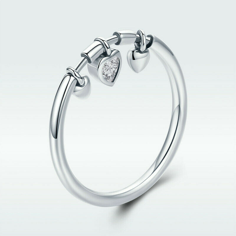 European Women Girls 925 Sterling Silver Dangle Wedding Finger Rings Size 5-9