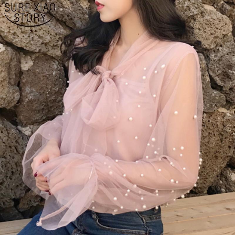 Women's Blouses & Shirts Pink White Blouse 2022 Summer Spring Women Chiffon Shirt Gauze Bow Beading Female Tops Office Blusa 4323 50
Women's Blouses & Shirts Pink White Blouse 2022 Summer Spring Women Chiffon Shirt Gauze Bow Beading Female Tops Office Blusa 4323 50