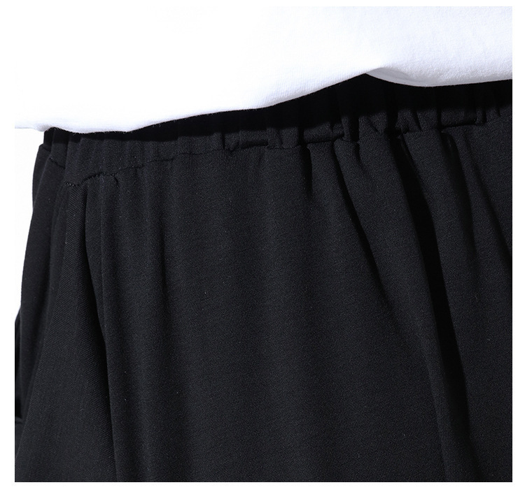 [EAM] High Quality Spring Fashion New Loose Casual High Elastic Waist Black Harem Pants Women's Trouser All-match YC79501 201031