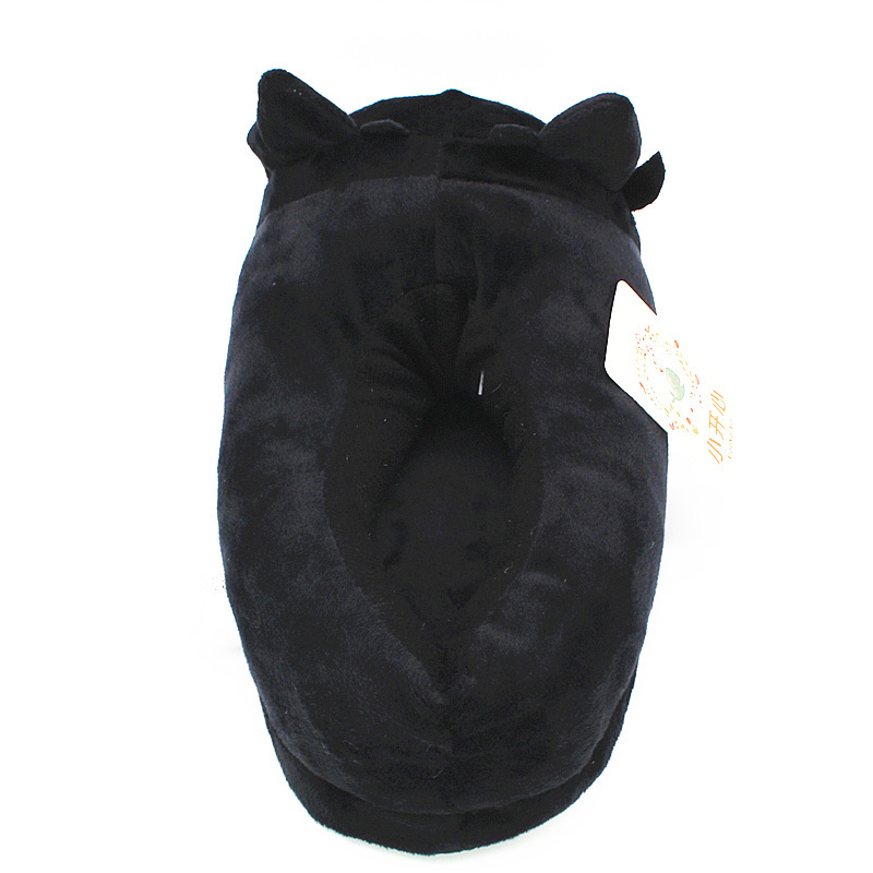 Unisex Anime Cartoon Plush Slippers How to Train Your Dragon Style Winter Warm Soft PP Cotton Black Home Fluffy Slippers Shoes Y200106