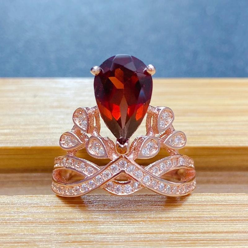 Cluster Rings Natural Real Red Garnet Crown Ring Per Jewelry 8*12mm 3.5ct Gemstone 925 Sterling Silver Fine Q208255, Golden;silver
Cluster Rings Natural Real Red Garnet Crown Ring Per Jewelry 8*12mm 3.5ct Gemstone 925 Sterling Silver Fine Q208255, Golden;silver