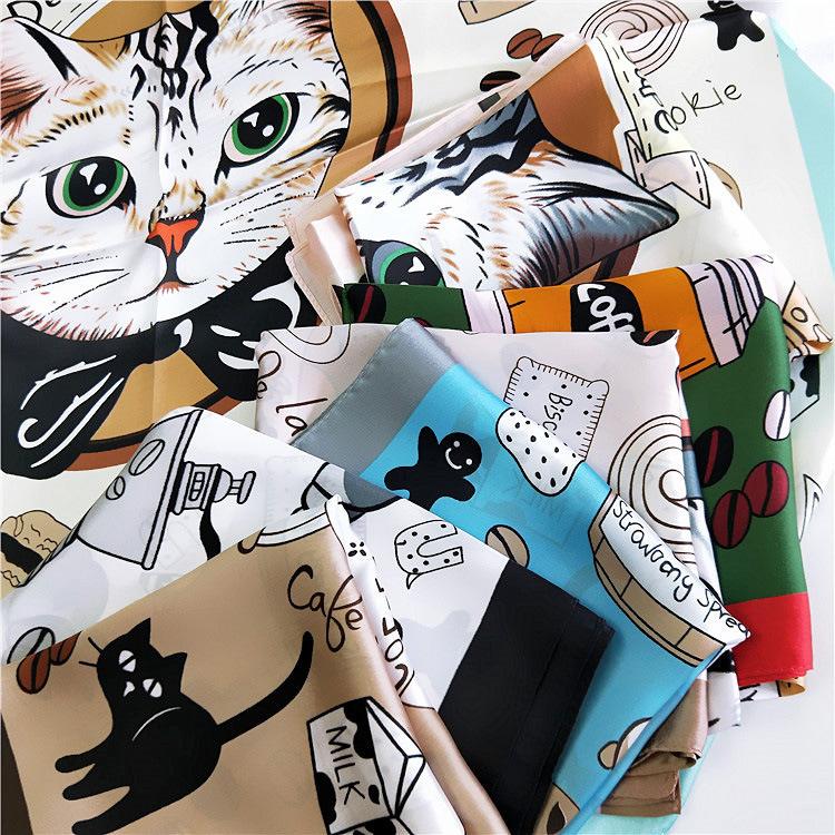 70*70cm Fashion Kerchief Cartoon Scarf For Women Animal Print Hair Scarf Female Square Neckerchief Cute Headband Scarves, Blue;gray
70*70cm Fashion Kerchief Cartoon Scarf For Women Animal Print Hair Scarf Female Square Neckerchief Cute Headband Scarves, Blue;gray