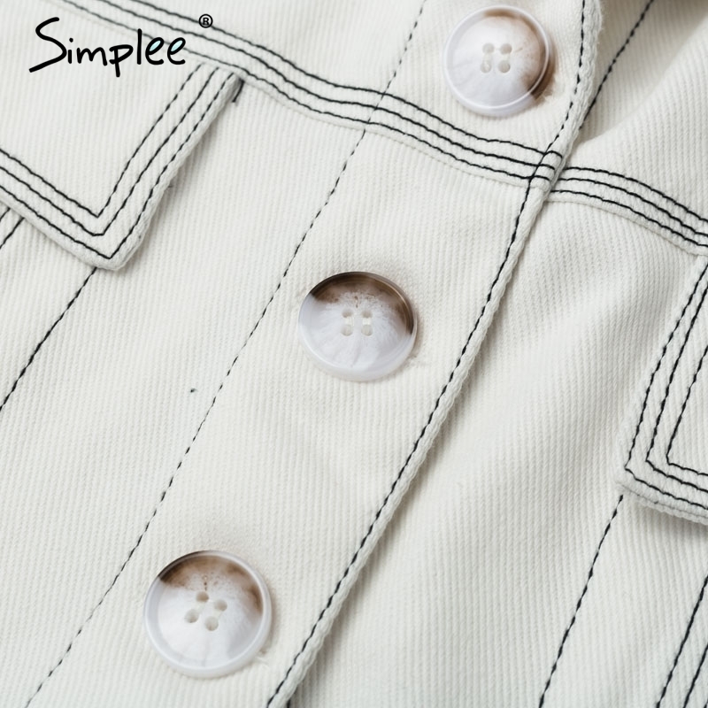 Elegant cotton button women jacket coat Long sleeve autumn casual female outwear High waist office ladies 201017