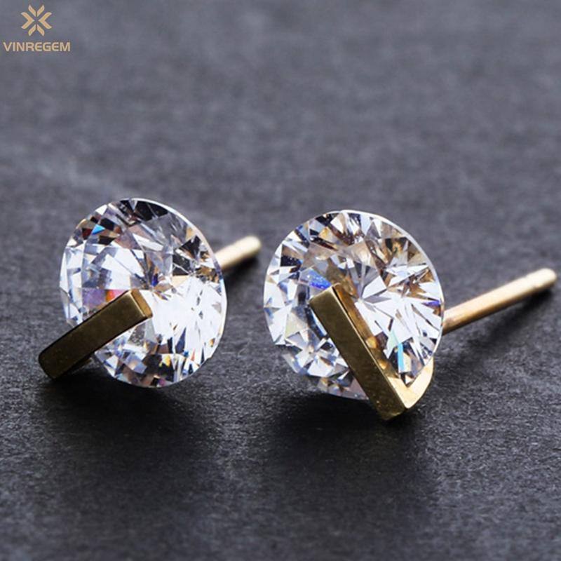 Stud Vinregem Hip Hop Rock 100% 925 Sterling Silver 6 MM Created Moissanite Simple 10K Yellow Gold Ear Studs Earrings Fine Jewelry, Golden;silver
Stud Vinregem Hip Hop Rock 100% 925 Sterling Silver 6 MM Created Moissanite Simple 10K Yellow Gold Ear Studs Earrings Fine Jewelry, Golden;silver