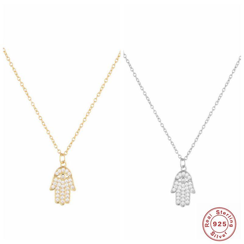 CANNER 925 Sterling Silver Evil Hand Zircon Stone Necklace for Women Lady Pendant Chain Choker Necklaces Fine Jewelry Collares
CANNER 925 Sterling Silver Evil Hand Zircon Stone Necklace for Women Lady Pendant Chain Choker Necklaces Fine Jewelry Collares