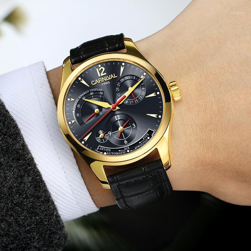 Wristwatches Carnival Automatic Watch Men Sport Mechanical Watches Waterproof Wristwatch Leather Strap Multi-Function Clock Reloj Hombre1, Silver black
Wristwatches Carnival Automatic Watch Men Sport Mechanical Watches Waterproof Wristwatch Leather Strap Multi-Function Clock Reloj Hombre1, Silver black