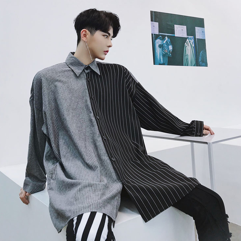2021 Autumn Striped Fashion Shreds Oversize Hip Hop Streetwear Men's Casual Male Shirt Nightclub Stage Blouse Qkvg, Picture color
2021 Autumn Striped Fashion Shreds Oversize Hip Hop Streetwear Men's Casual Male Shirt Nightclub Stage Blouse Qkvg, Picture color