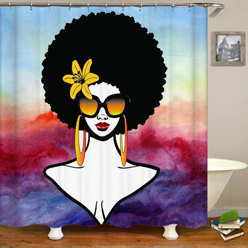 Waterproof Shower Curtains African Woman Printing Polyester Washable Fabric Bath Curtain Home Bathroom Curtains with Hooks
Waterproof Shower Curtains African Woman Printing Polyester Washable Fabric Bath Curtain Home Bathroom Curtains with Hooks