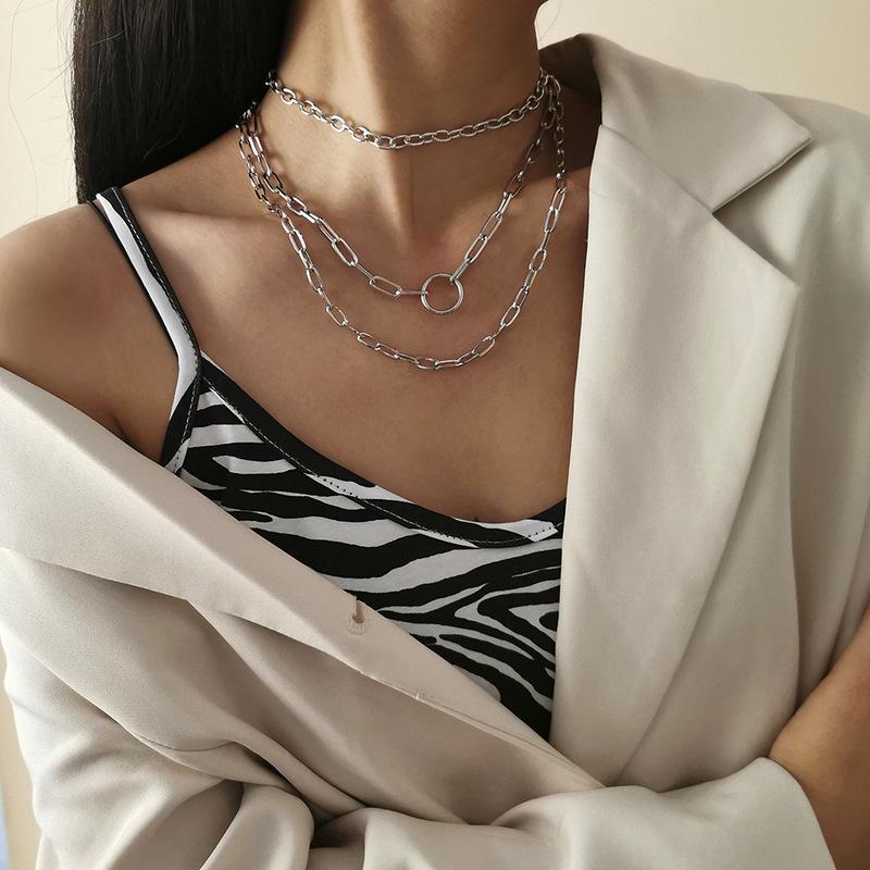 LOVOACC Punk Fashion Hollow Chunky Link Necklace for Women Mujer Circle Wide Curb Chain Multi Layering Chokers Necklaces Gifts
LOVOACC Punk Fashion Hollow Chunky Link Necklace for Women Mujer Circle Wide Curb Chain Multi Layering Chokers Necklaces Gifts