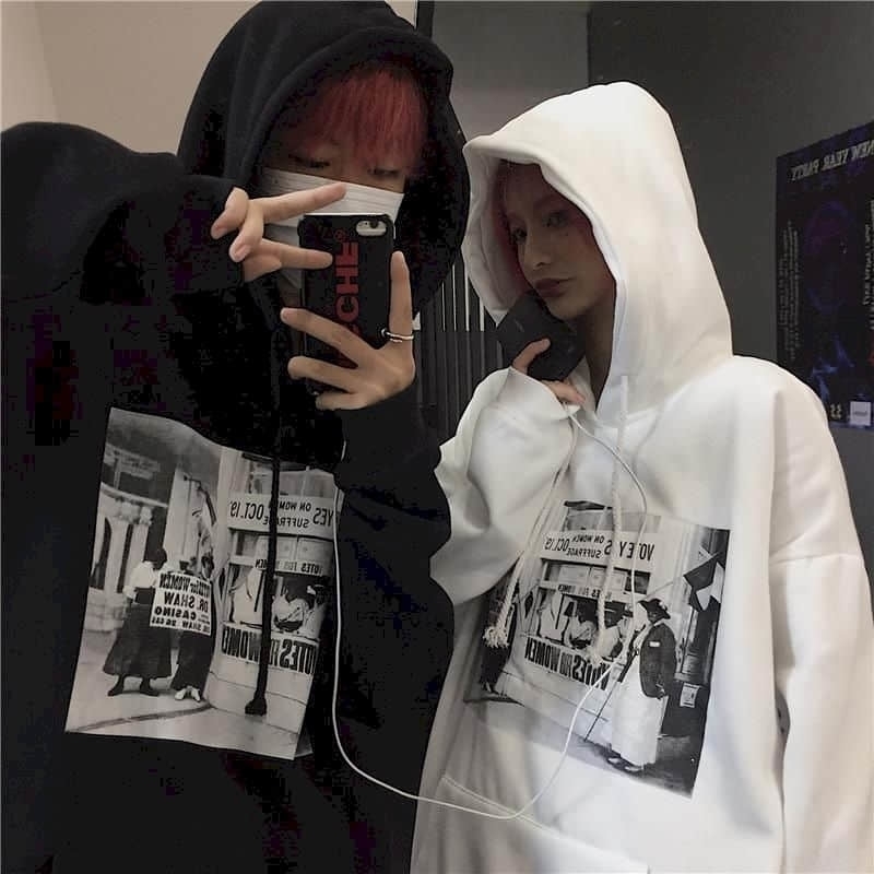 harajuku hoodies couple clothes gothic tops women comic print loose plus fleece hooded sweatshirt jackets streewear pullover 201020