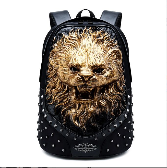 New Style 3D wolf head backpack special cool shoulder bags for teenage girls leather laptop boys school bags