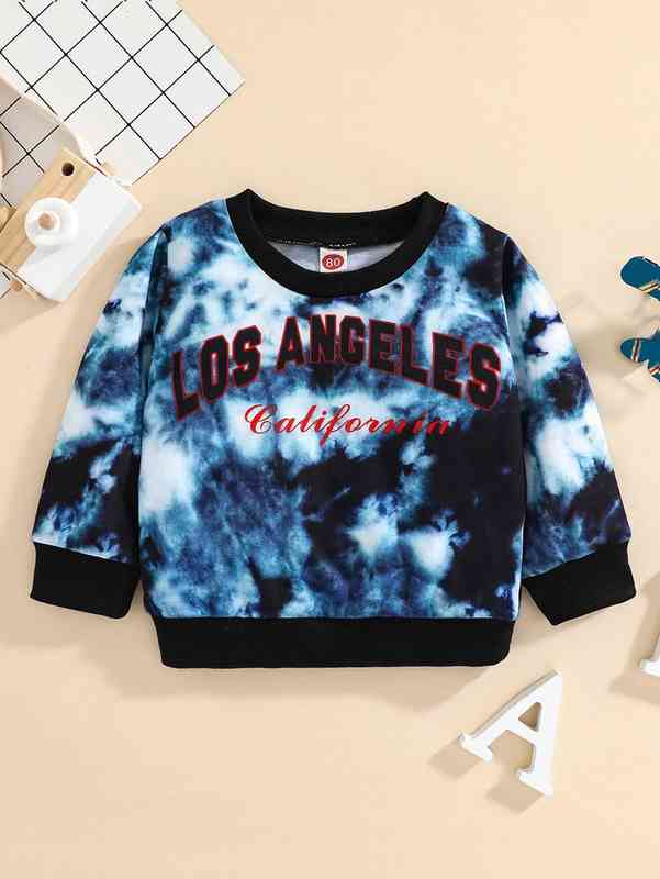 Baby Tie Dye Letter Graphic Pullover SHE