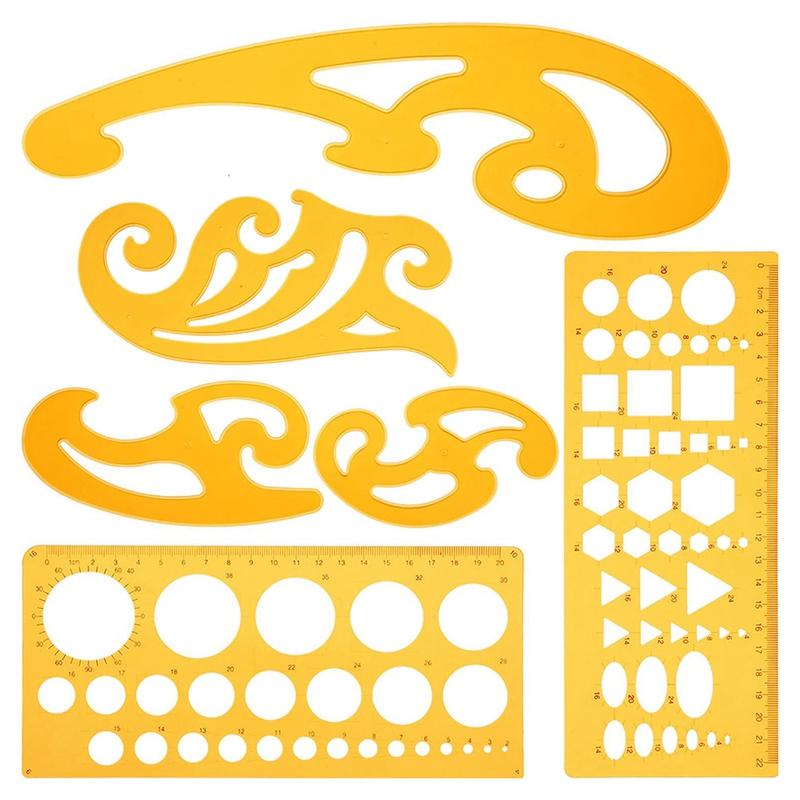HOT-6 Pieces French Curve and Template Ruler Set Drawing Template Tool Circle Templates for Personal Drawing and Drafting
HOT-6 Pieces French Curve and Template Ruler Set Drawing Template Tool Circle Templates for Personal Drawing and Drafting