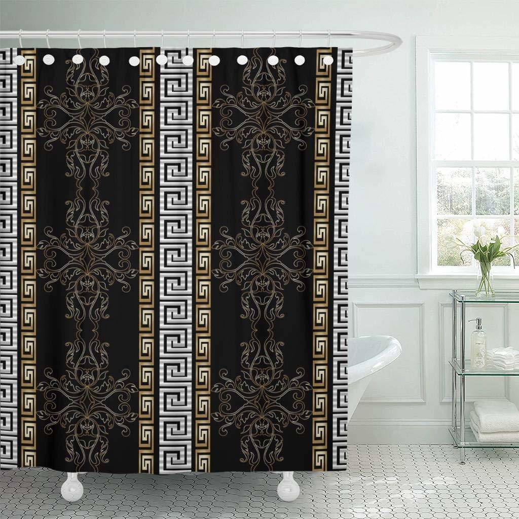 Fabric Shower Curtain Hooks Striped Baroque Antique Black Vintage Medieval Damask Flowers Scroll Leaves Gold T200102
Fabric Shower Curtain Hooks Striped Baroque Antique Black Vintage Medieval Damask Flowers Scroll Leaves Gold T200102