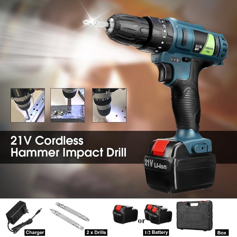 Impact Drill Electric Hammer Drill 21V Double Speed Battery Electric Cordless Screwdriver Home DIY Power Tools
Impact Drill Electric Hammer Drill 21V Double Speed Battery Electric Cordless Screwdriver Home DIY Power Tools