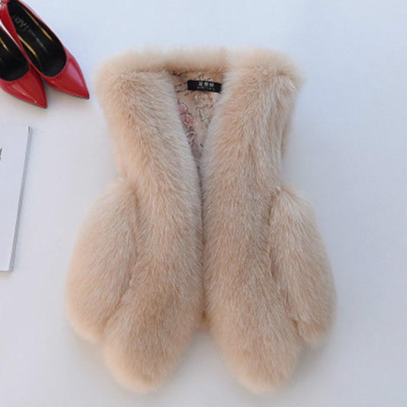 Women's Faux Fur Sleeveless Vest, Winter Warm Fluffy Gilet, V-Neck Open Jacket, Plus Size 4Xl