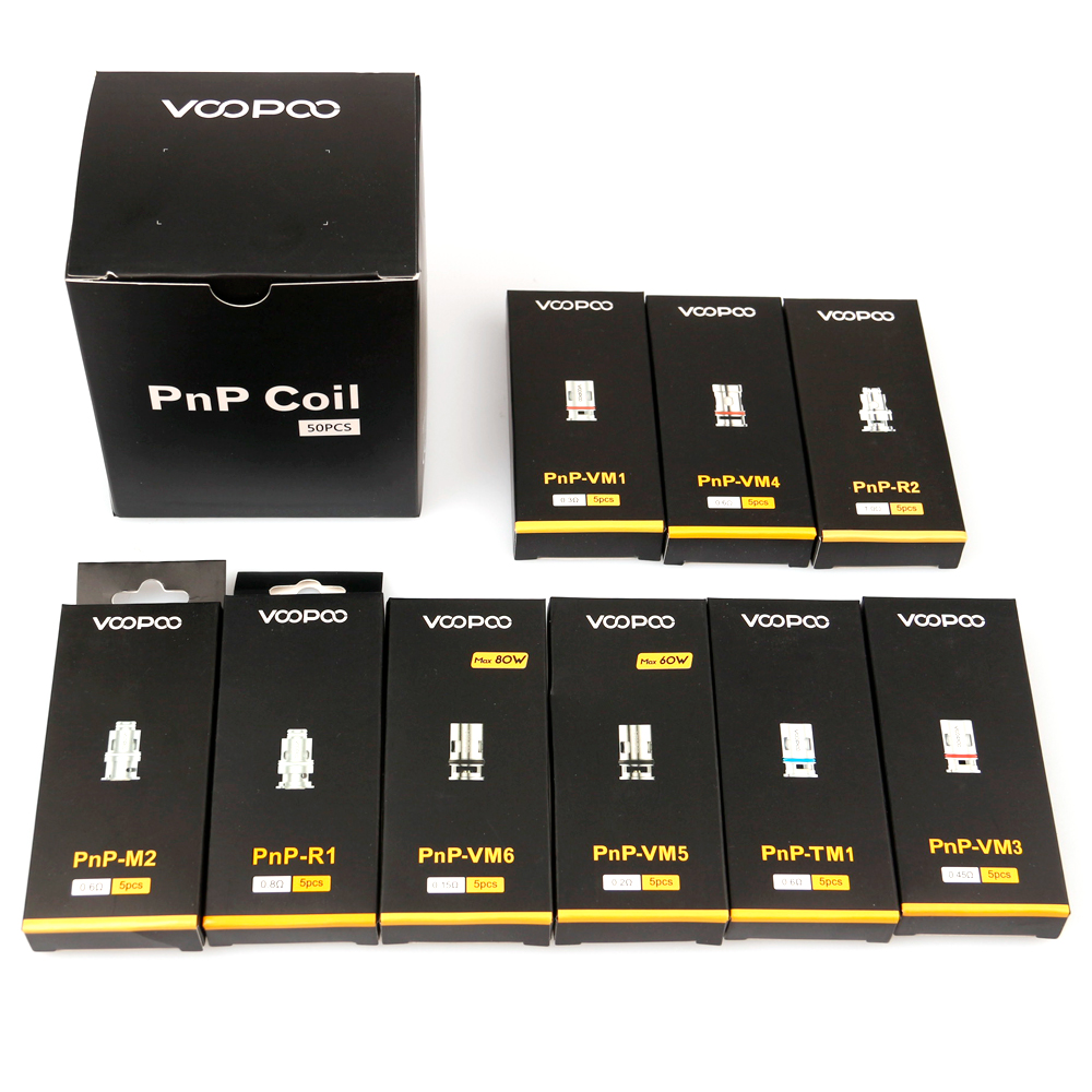 100% Original VOOPOO PnP Coil PnP-VM1 0.3 PnP VM4 R1 0.8ohm M2 0.6 ohm Replacement Head for VOOPOO VINCI VINCI R VINCI X Pod Vape Kit
100% Original VOOPOO PnP Coil PnP-VM1 0.3 PnP VM4 R1 0.8ohm M2 0.6 ohm Replacement Head for VOOPOO VINCI VINCI R VINCI X Pod Vape Kit