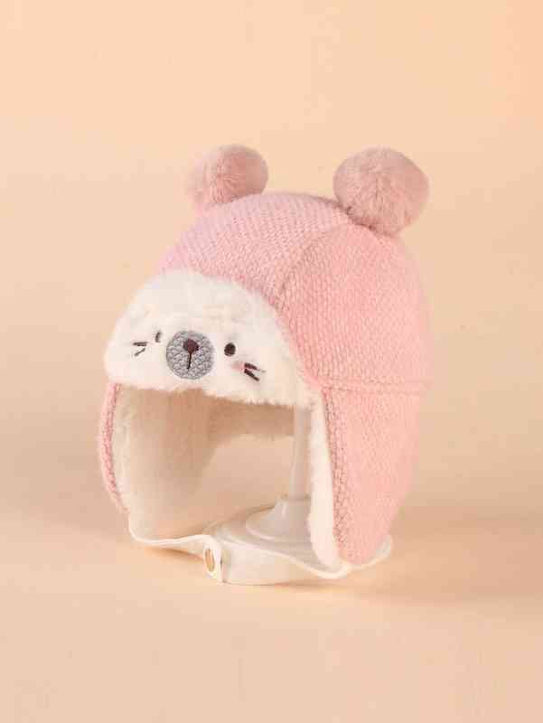 Baby Pom Decor Cartoon Embroidered Hat SHE02