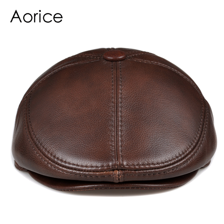 Aorice Genuine Leather Men Berets Cap Hat High Quality Fashion Men's Real Leather Adult Striped Adjustable Hats Caps HL093-2, Brown
Aorice Genuine Leather Men Berets Cap Hat High Quality Fashion Men's Real Leather Adult Striped Adjustable Hats Caps HL093-2, Brown