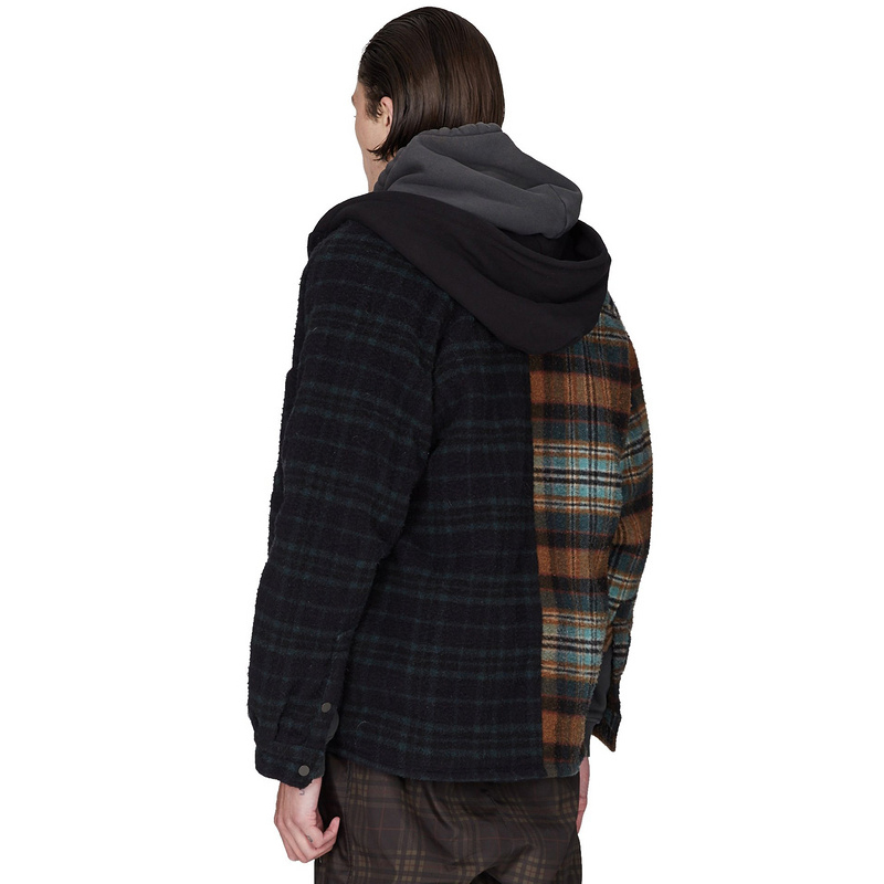 Winter New Stitching Plaid Flannel Hooded Jacket Men Women Represent Oversized Thick Shirt Style Jacket Coats For Men 201116