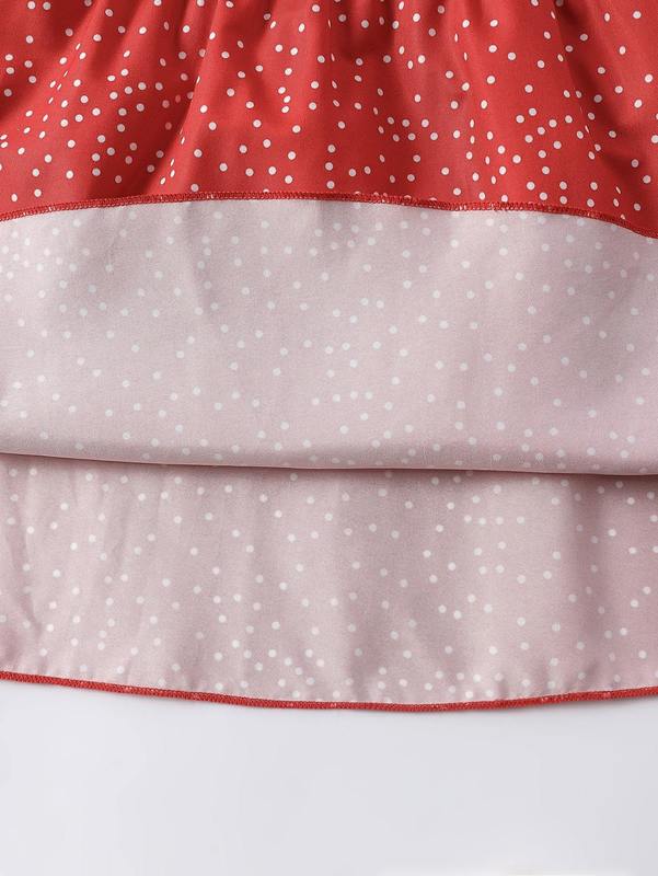 Toddler Girls Polka Dot Shirred Back Ruffle Dress SHE