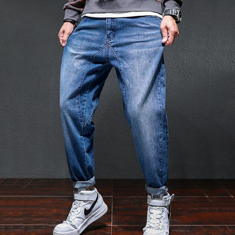Large size men jeans men loose harem pants stretch casual pants plus denim trousers, Black
Large size men jeans men loose harem pants stretch casual pants plus denim trousers, Black