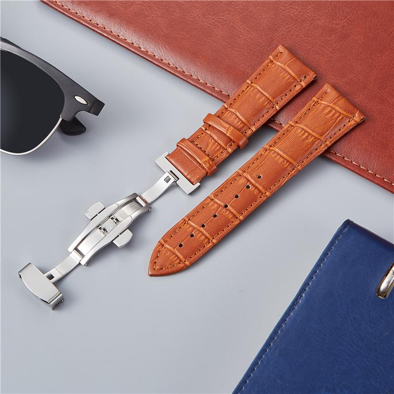Watch Bands Embossed Genuine Leather Straps Business Comfortable Watchbands Stainless Steel Butterfly Buckle Strap 18 20 22 24mm, Black;brown
Watch Bands Embossed Genuine Leather Straps Business Comfortable Watchbands Stainless Steel Butterfly Buckle Strap 18 20 22 24mm, Black;brown