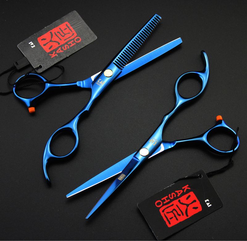 new arrival professional barber hair cutting scissors 5.5/ 6.0 inch 6CR blue/black/rainbow/golden free shipping