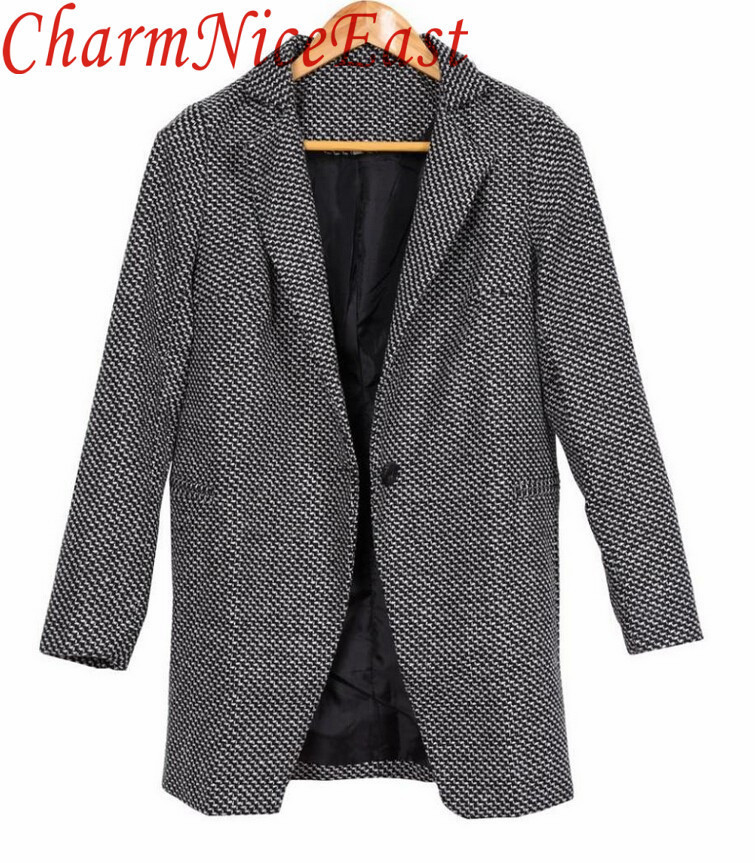 elegant women winter wool coats grey warm cotton trench laides velvet thick jacket long outwear overcoat 201103