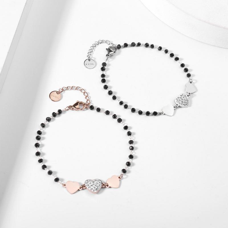 Charm Bracelets Stainless Steel Rose Gold Three Heart Charms Bracelet Black Crystal Beads Chain For Women Jewelry Gifts1
Charm Bracelets Stainless Steel Rose Gold Three Heart Charms Bracelet Black Crystal Beads Chain For Women Jewelry Gifts1