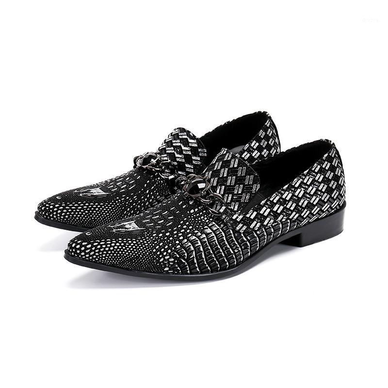 Metal Chain Mens Leather Shoes Oxford Crystal Decoration Dress Shoes Prints Good Quality Men Slip On Fashion Party1, As pic
Metal Chain Mens Leather Shoes Oxford Crystal Decoration Dress Shoes Prints Good Quality Men Slip On Fashion Party1, As pic