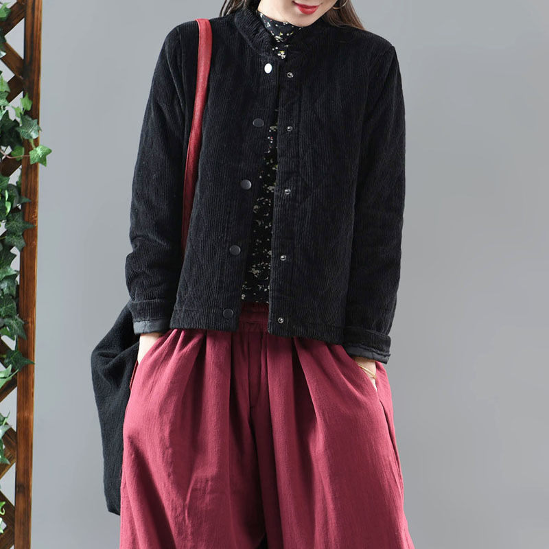Autumn Arts Style Women long Sleeve Cotton Corduroy Short Coat All-matched Casual Loose Quilted Thick Jackets Top Quality S564 201126