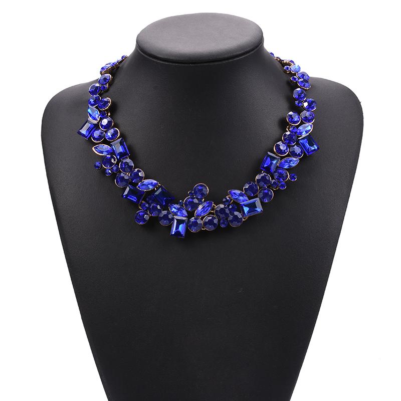 Luxury Blue Crystal Rhinestone Choker Necklace Women Charm Jewelry Statement Large Colalr Necklace Big Bib 2020
Luxury Blue Crystal Rhinestone Choker Necklace Women Charm Jewelry Statement Large Colalr Necklace Big Bib 2020