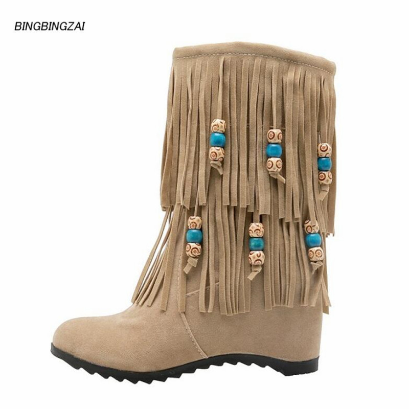 New pattern Inside boots Superior quality Tassels shoes woman Increased internal 6CM Fashion warm boots Women's USA 3-12, Black
New pattern Inside boots Superior quality Tassels shoes woman Increased internal 6CM Fashion warm boots Women's USA 3-12, Black