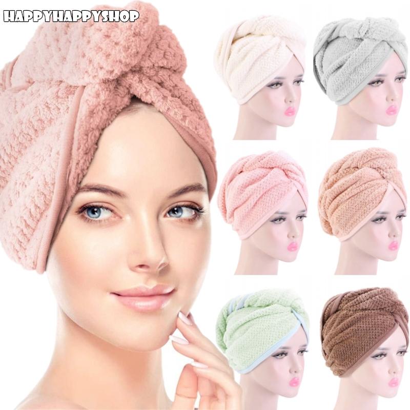 Women&Girls Magic Microfiber Hair Quick Drying Dryer Towel Bath Wrap Cap Quick Dry Hair Cap Headband Super Absorbent Shower, Pink