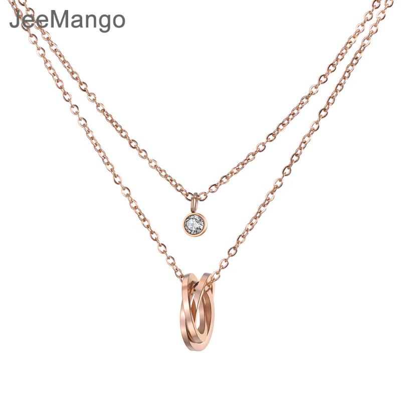JeeMango Double Layers Stainless Steel Choker Necklace Twist Laps & CZ Crystal Pendant Rose Gold Color Chain Fashion Gift N18282
JeeMango Double Layers Stainless Steel Choker Necklace Twist Laps & CZ Crystal Pendant Rose Gold Color Chain Fashion Gift N18282