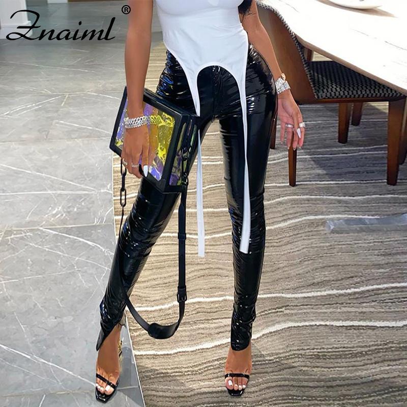 Znaiml Autumn Faux PU Leather Women Pencil Pants Side Split High Waist Tight Skinny Bodycon Solid Streetwear Fashion Trouser, Black
Znaiml Autumn Faux PU Leather Women Pencil Pants Side Split High Waist Tight Skinny Bodycon Solid Streetwear Fashion Trouser, Black
