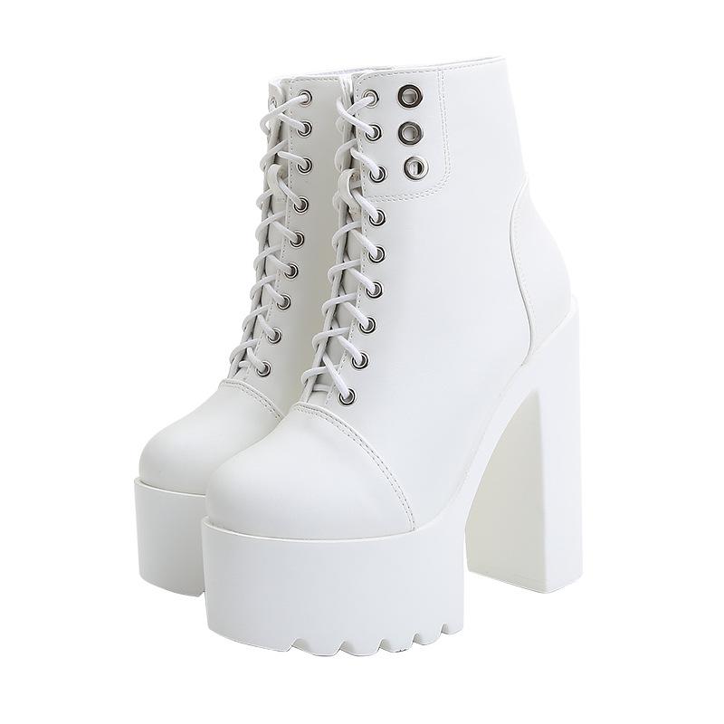 Preto Breco Women's White Black Boot Singer Chunky Heel Booties Platform Performance Super High Heel Stage Boots ZYW-831-12, White thin
Preto Breco Women's White Black Boot Singer Chunky Heel Booties Platform Performance Super High Heel Stage Boots ZYW-831-12, White thin