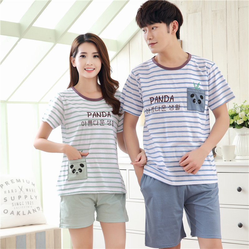 2017 New Summer Cotton Couples Pajamas Sets Cartoon Totoro Men's Pajamas Sweet Girls Lounge Women Pyjama femme 3XL Home Clothing 210203