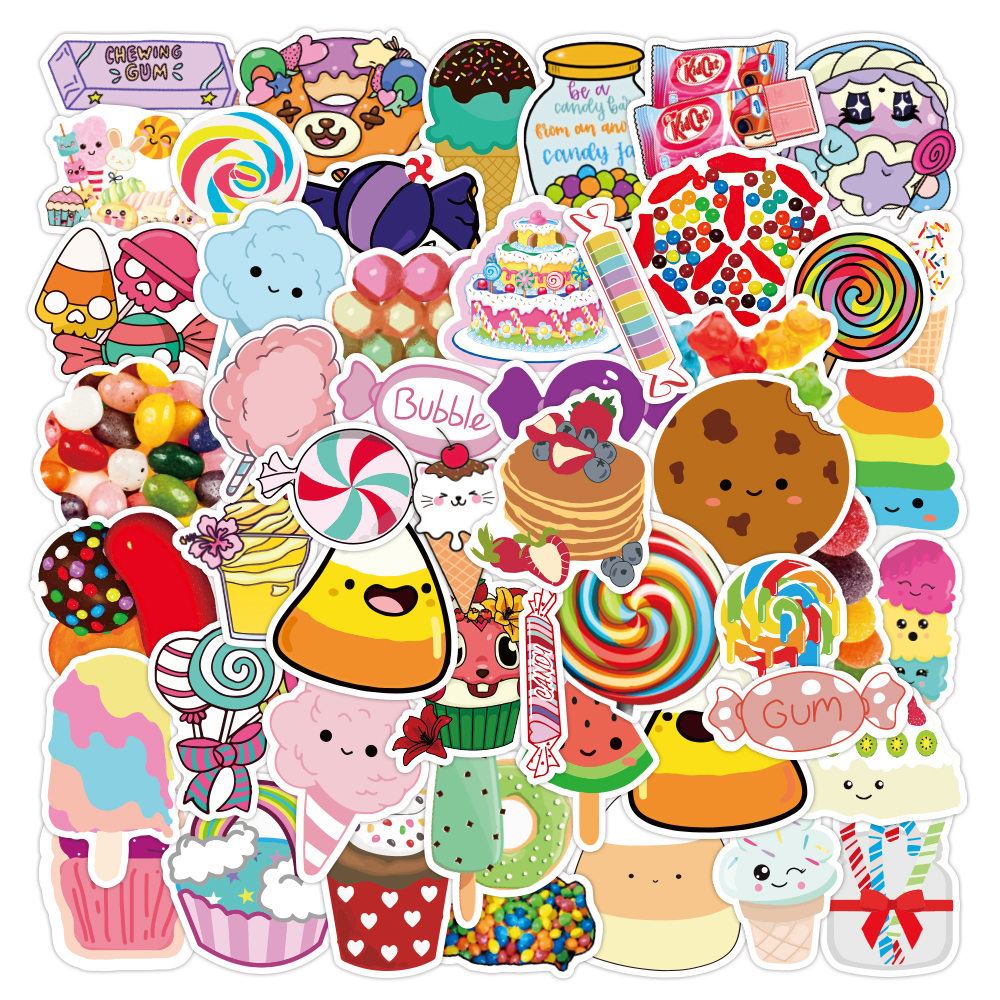 50PCS Cake Food Colorful Candy Graffiti Stickers Aesthetic Kids Toys Waterproof Decals For Skateboard DIY Laptop Bike Travel Luggage, Cartoon
50PCS Cake Food Colorful Candy Graffiti Stickers Aesthetic Kids Toys Waterproof Decals For Skateboard DIY Laptop Bike Travel Luggage, Cartoon