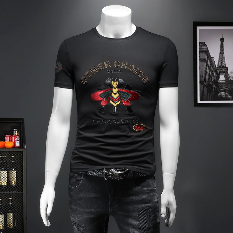 2022 summer new men's tops silk cotton personalized animal embroidery short-sleeved T-shirt Korean version slim ins trend fashion printing bottoming shirt, Extra amount
2022 summer new men's tops silk cotton personalized animal embroidery short-sleeved T-shirt Korean version slim ins trend fashion printing bottoming shirt, Extra amount