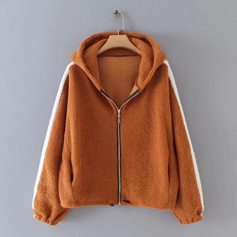 Women Fashion Lambswool Patchwork Brown Zipper Jacket 2020 Female Autumn Casual Oversized Hoodies Warm Jacekts Outwear Femme
Women Fashion Lambswool Patchwork Brown Zipper Jacket 2020 Female Autumn Casual Oversized Hoodies Warm Jacekts Outwear Femme