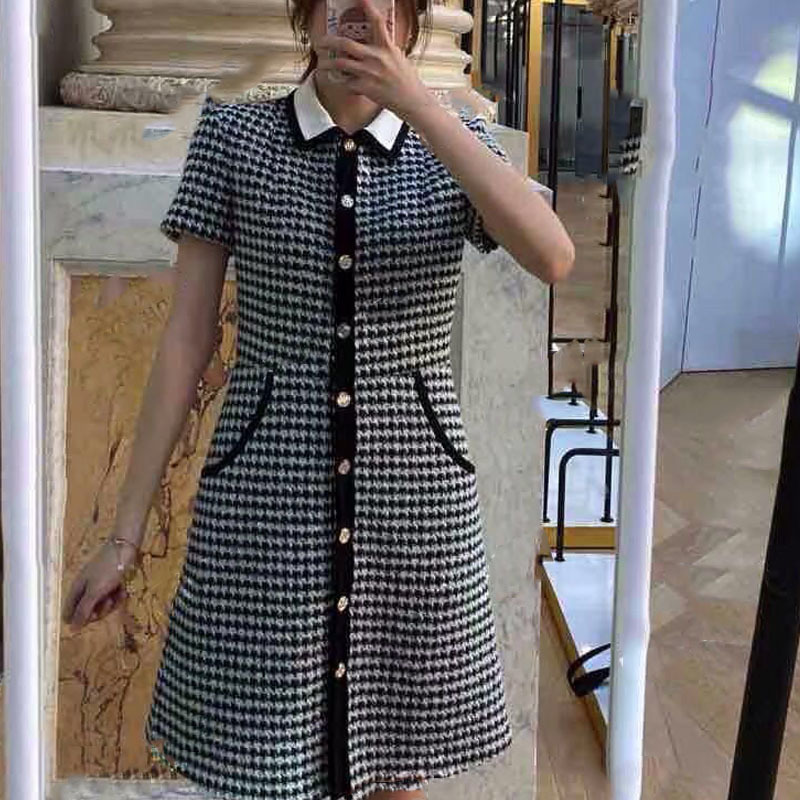 Woman knitted houndstooth jacket single breasted v neck fashion autumn winter clothes casual plaid outwear veste femme ropa 201019