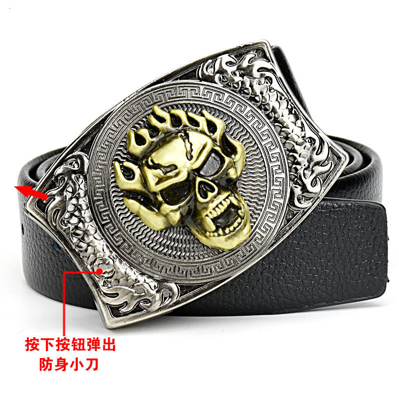 with Personalized Knife Outdoor Self-defense Leather Creative Tactical Belt, New tiger head leather
with Personalized Knife Outdoor Self-defense Leather Creative Tactical Belt, New tiger head leather