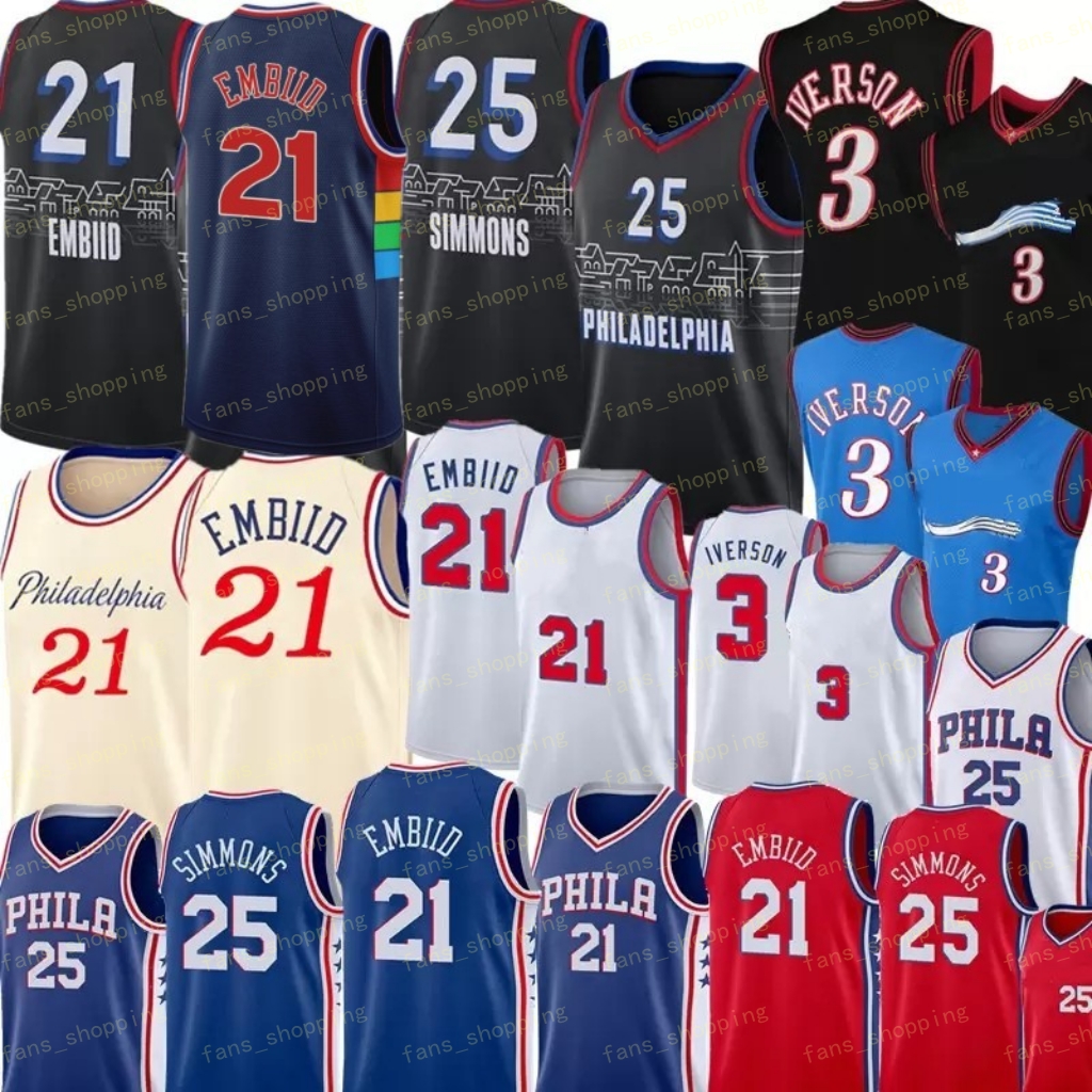Joel 21 Embiid Ben 25 Simmons Basketball Jersey Allen 3 Iverson Julius 6 Erving Jerseys Retro 2021 New Vintage Mens Shirts 75th anniversary, Black;red
Joel 21 Embiid Ben 25 Simmons Basketball Jersey Allen 3 Iverson Julius 6 Erving Jerseys Retro 2021 New Vintage Mens Shirts 75th anniversary, Black;red