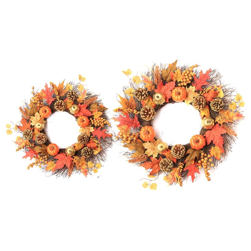 45cm/60cm Wreath with Simulation Pumpkins Berries Thanksgiving Day Christmas Ornaments Windows Decor Props, As pic
45cm/60cm Wreath with Simulation Pumpkins Berries Thanksgiving Day Christmas Ornaments Windows Decor Props, As pic