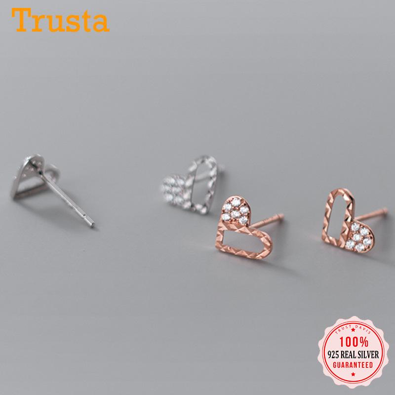 Stud TrustDavis Real 925 Sterling Silver Fashion Sweet Headset CZ Earrings For Women Wedding Minimalist Fine Jewelry DB029
Stud TrustDavis Real 925 Sterling Silver Fashion Sweet Headset CZ Earrings For Women Wedding Minimalist Fine Jewelry DB029