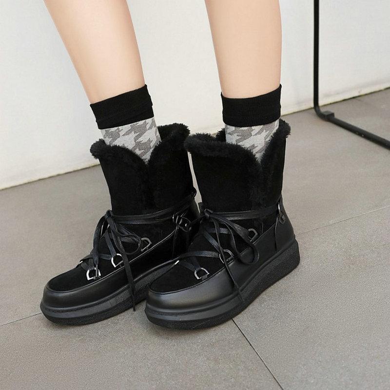 Sianie Tianie Russia Western Winter Warm Plush Fur Inside Platform Flats Woman's Shoes Cross-tied Women Snow Boots Size 34-43, Black
Sianie Tianie Russia Western Winter Warm Plush Fur Inside Platform Flats Woman's Shoes Cross-tied Women Snow Boots Size 34-43, Black