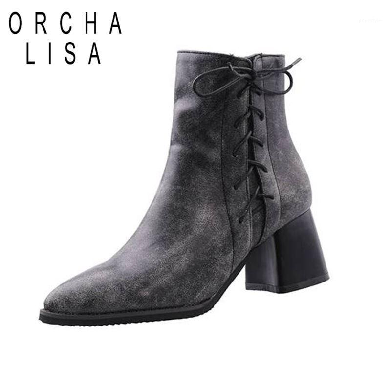 ORCHA LISA winter shoes women Ankle boots Pointed toe faux Suede Chunky heel booties zipper big size 46 48 Botas mujer1, Grey
ORCHA LISA winter shoes women Ankle boots Pointed toe faux Suede Chunky heel booties zipper big size 46 48 Botas mujer1, Grey